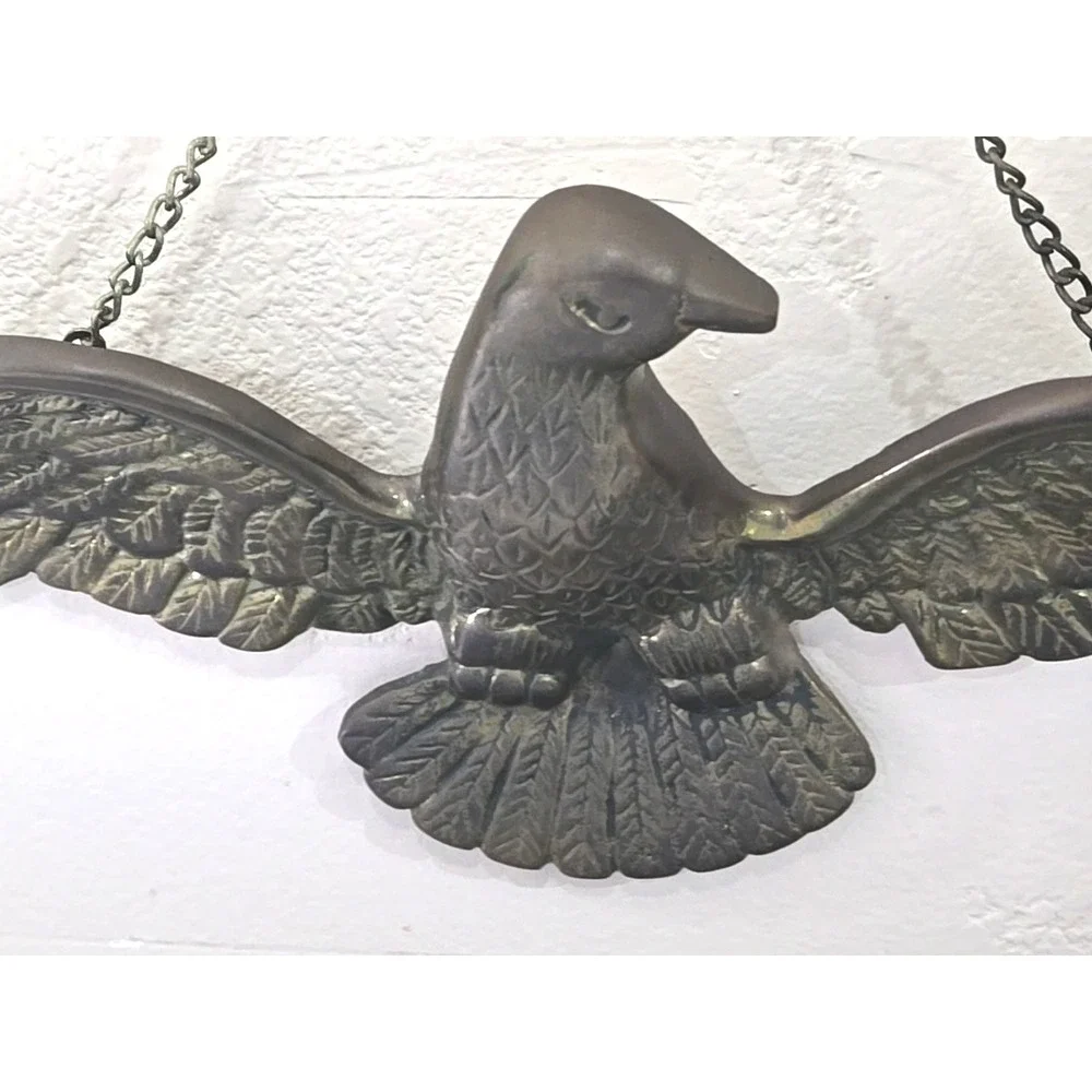 Vintage Brass Bald Eagle Wall Hanging Patriotic Americana USA Collectible Decor